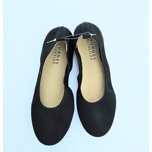 Journee Collection Jersie Knit Ballet Flats Black Size 8.5 New